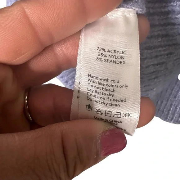 🔴 5 for $40 SALE! 
Kendall Kylie Blue Turtleneck Cropped CableKnit Sweater Sz M - Picture 7 of 14